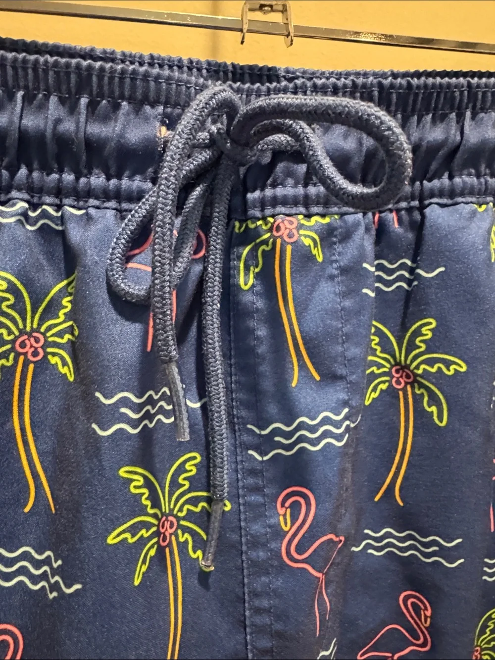 Sonoma Royal Blue Swim Trunks with Pink Flamingos & Green Palms